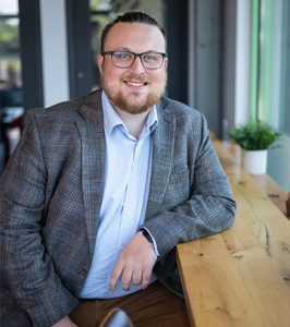 Image of Digital Strategist, Lawson Hearne, at Paradigm Digital Group offices
