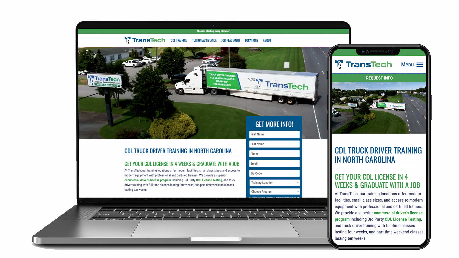 Image of a website example from our digital marketing agency's portfolio section on the homepage of their website